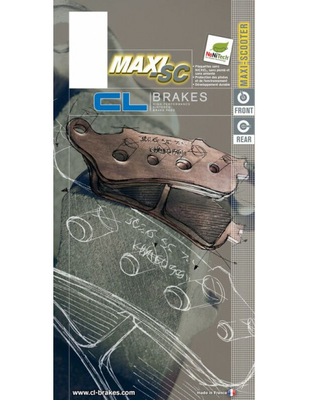 PLAQUETTES DE FREIN CL BRAKES MAXI SCOOTER METAL FRITTE - 3057MSC