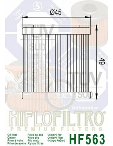 Filtre à huile Hilfofiltro HF563