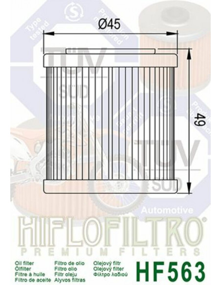 Filtre à huile Hilfofiltro HF563