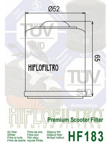 Filtre à Huile Hiflofiltro HF183