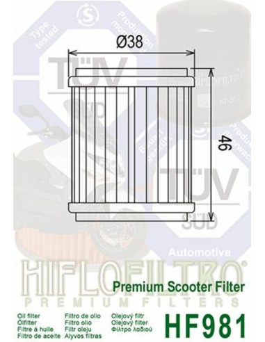 Filtre à Huile Hiflofiltro - HF981