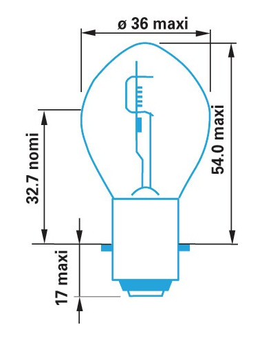 Ampoule BERNER S2 12V 35/35W BA20d – projecteur longue portée