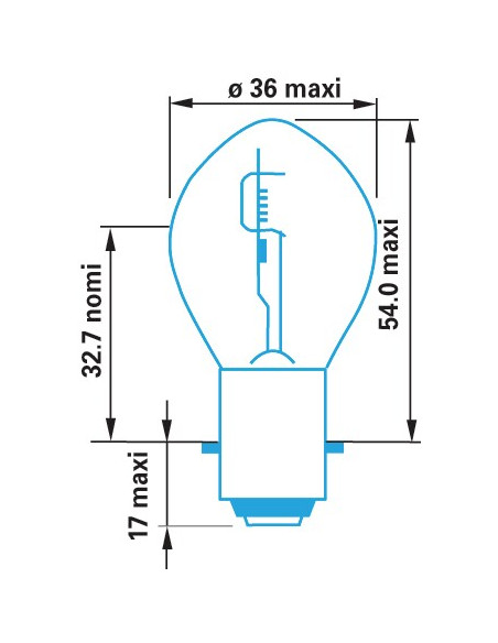 Ampoule BERNER S2 12V 35/35W BA20d – projecteur longue portée